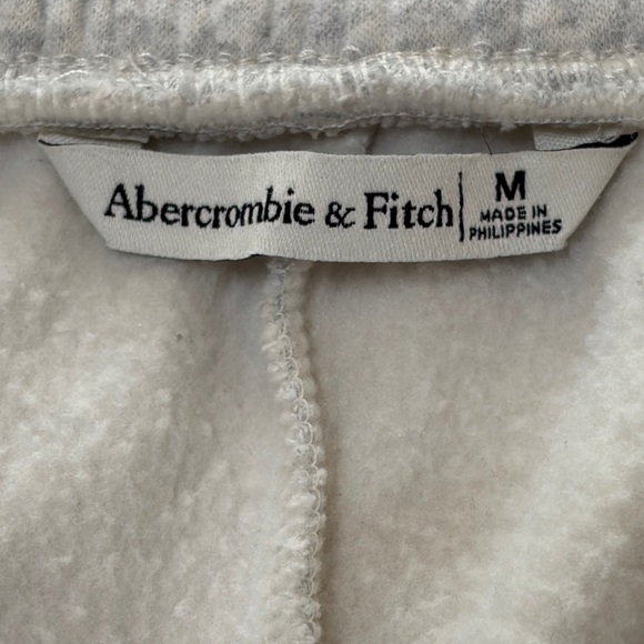Abercrombie & Fitch Grey Wide Leg Smooth Fleece Drawstring Sweatpants Sz M - Picture 6 of 10